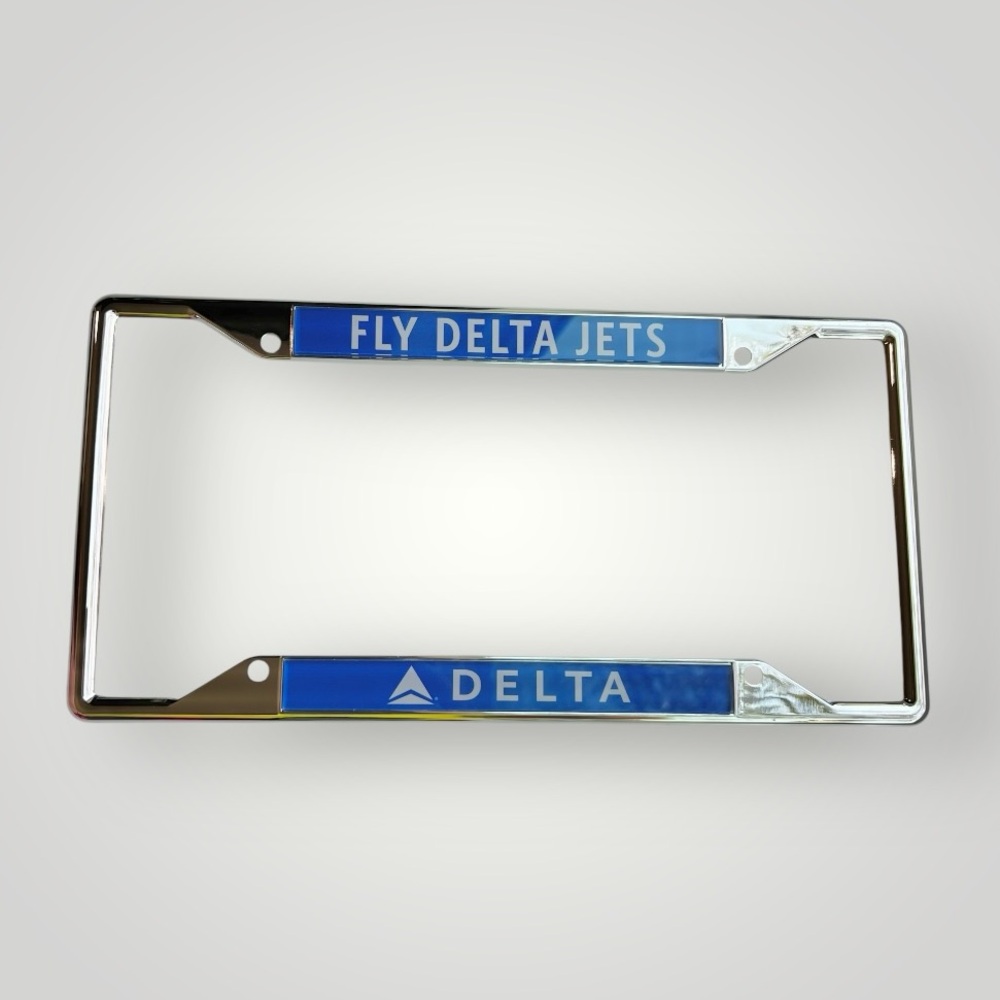 Delta Air Lines Official License Plate Frame Collectible FLY DELTA JETS Blue New - Picture 14 of 14